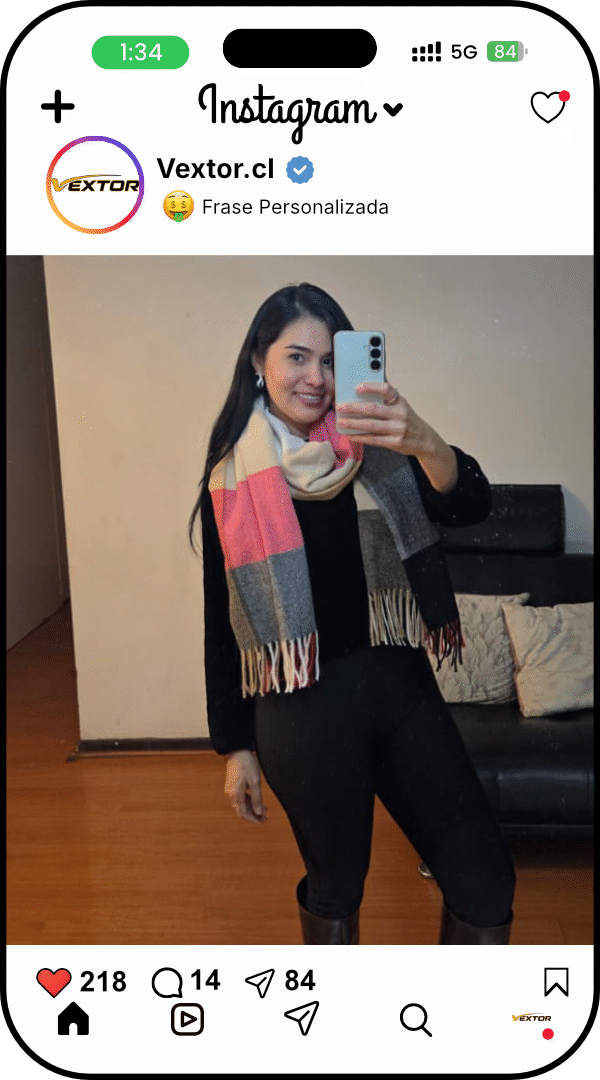 Espejo Instagram Personalizado con tu @Usuario 90 × 50 cm